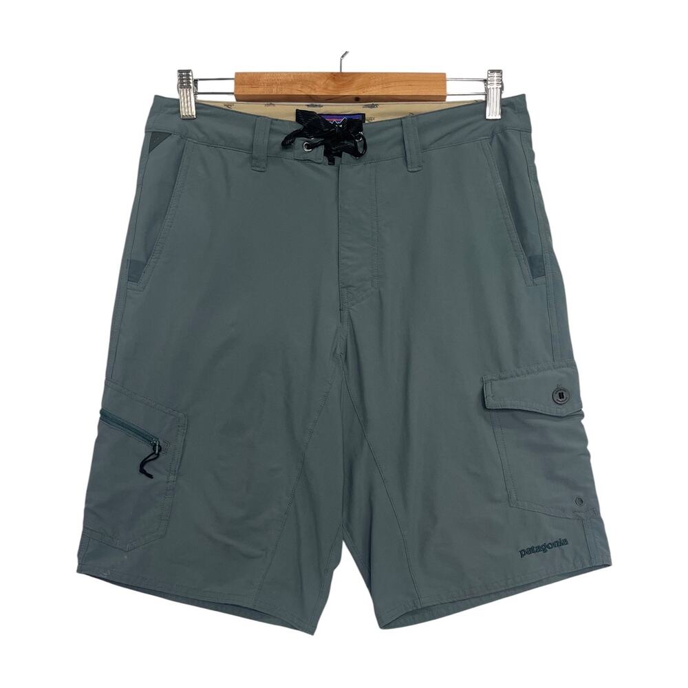 Patagonia MOC Hybrid Shorts Mens 32 Green Nylon Surf Swim Cargo Outdoor Beach